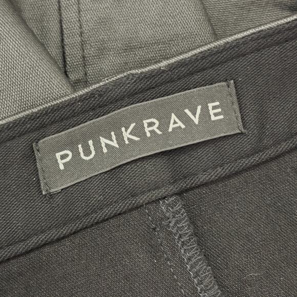 Punk Rave Steampunk Goth Tassel Shred Slasher Vegan Leather Mini Skirt Black M - Picture 10 of 12